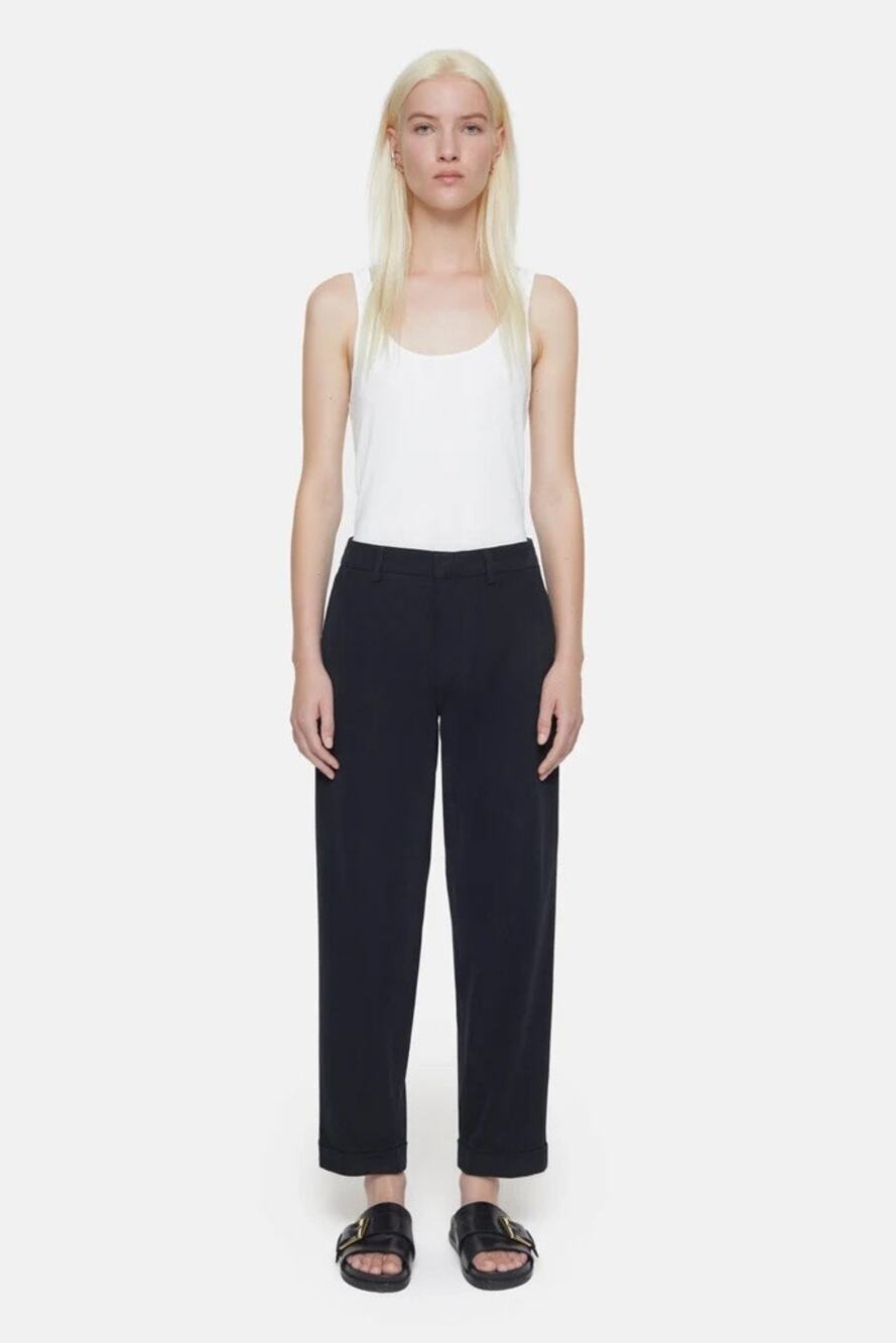 Closed Black Auckley Pant Linen Cotton Blend High Waisted Wide Leg Crop Size 27